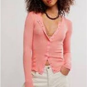 NWT Free People Intimately Going Places Cardi/XS/Coral Crimson